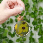 黄色い砂漠の野生花のクラシックなキーホルダー キーホルダー (手)