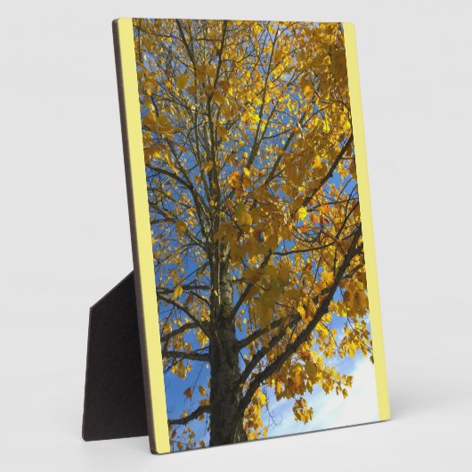 黄色い秋の木 フォトプラーク (側面)