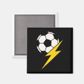 黄色い稲妻のサッカーリーグのコーチまたは マグネット (正面/裏面)
