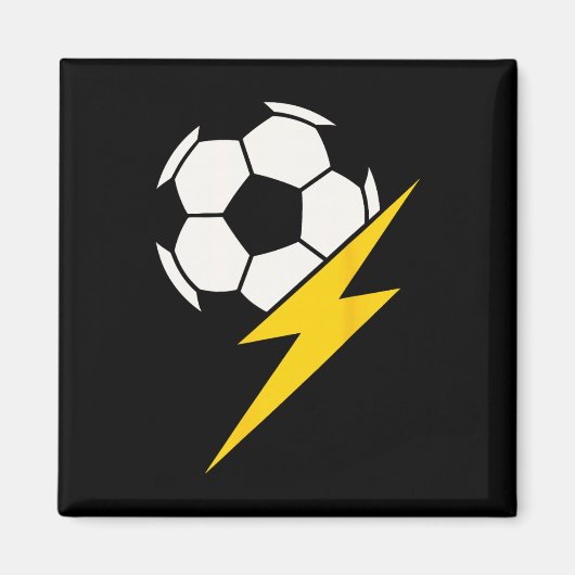 黄色い稲妻のサッカーリーグのコーチまたは マグネット (正面)
