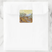 黄色い空と太陽とオリーブの木 スクエアシール (バッグ)