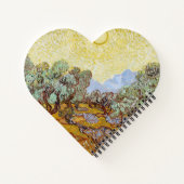 黄色い空と太陽とオリーブの木 ノートブック (裏面)