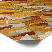 黄色い空と太陽とオリーブの木 ポスター (角)