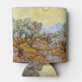 黄色い空と太陽とオリーブの木 缶クーラー (裏面)