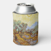 黄色い空と太陽とオリーブの木 缶クーラー (缶裏面)