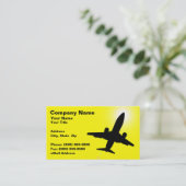 黄色い空に対する飛行機のシルエット 名刺 (スタンド正面)