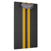 黄色い競争のストライプなカーボン繊維のスタイル クリップボード (右)