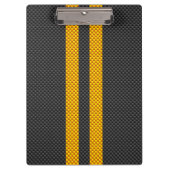 黄色い競争のストライプなカーボン繊維のスタイル クリップボード (正面)