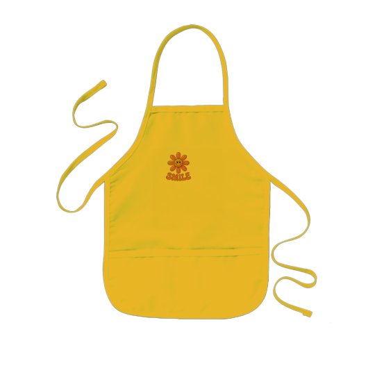 黄色い笑顔 子供用エプロン (正面)