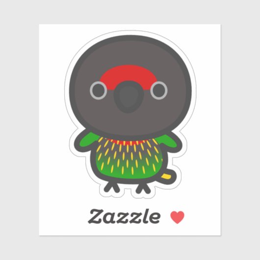 黄色い筋のインコ シール (シート)