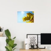 黄色い紅葉のクローズアップ ポスター (ホームオフィス)