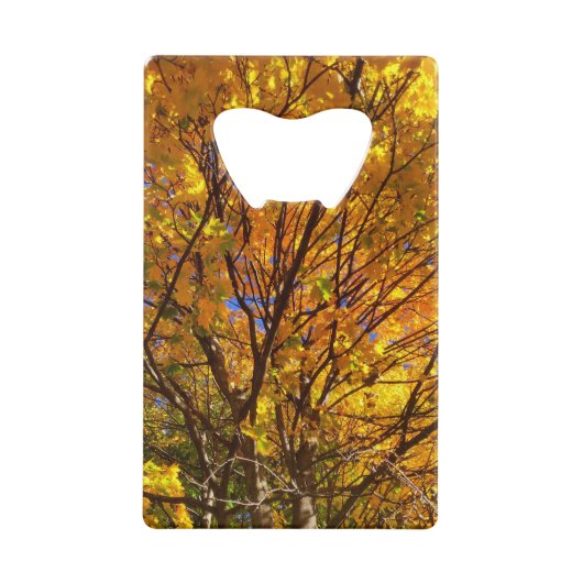 黄色い紅葉 クレジットカード栓抜き (正面)