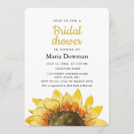 黄色い素朴なひまわり。国のブライダルシャワー 招待状