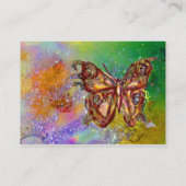 黄色い紫の緑の金ゴールドの蝶 名刺 (裏面)