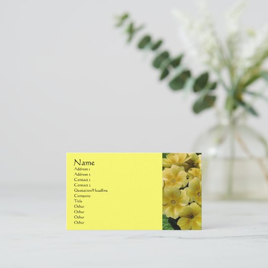 黄色い紫の花 名刺 (スタンド正面)