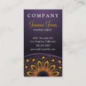 黄色い紫色のはす曼荼羅 名刺 (裏面)