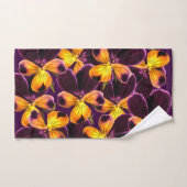 黄色い紫色の花の抽象芸術パターンBathタオル バスタオルセット (ハンドタオル)