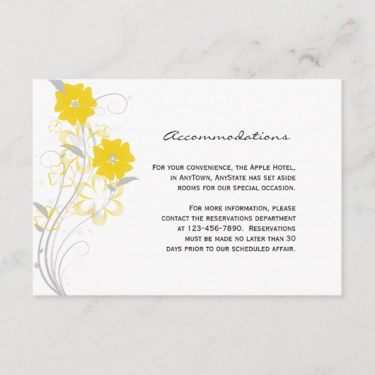 黄色い結婚式の挿入物でロマンス発芽 エンクロージャーカード (正面)