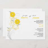 黄色い結婚式招待状 招待状 (正面/裏面)