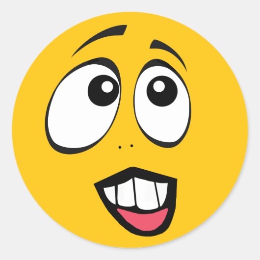 黄色い絵文字（関係） ラウンドシール (正面)