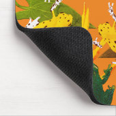 黄色い緑のカエルのパターン マウスパッド (コーナー)