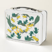 黄色い緑のカエルのパターン メタルランチボックス (裏面)