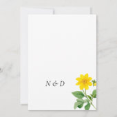 黄色い緑のカラフル野花 招待状 (裏面)