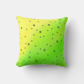 黄色い緑の点 クッション (正面)