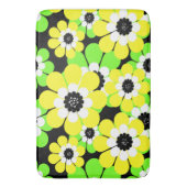 黄色い緑の花柄 バスマット (正面縦)