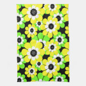 黄色い緑の花 キッチンタオル (縦)