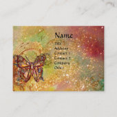 黄色い緑の赤茶色の金ゴールドの蝶 名刺 (正面)