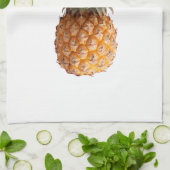 黄色い緑淡い色ののおいしいパイナップル模様 キッチンタオル (折り畳み)