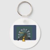 黄色い線標示を有する道路トンネル キーホルダー (正面)