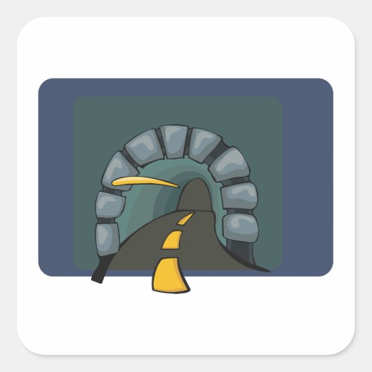 黄色い線標示を有する道路トンネル スクエアシール (正面)