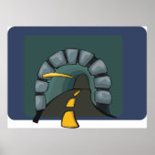 黄色い線標示を有する道路トンネル ポスター (正面)