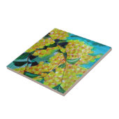 黄色い編み枝細工の原産のオーストラリアの花の芸術 タイル (側面)