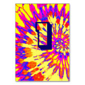 黄色い緩和曲線結婚絞り染めの表1 テーブルナンバー (裏面)