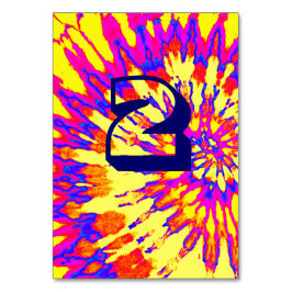 黄色い緩和曲線結婚絞り染めの表2 テーブルナンバー