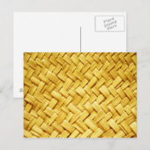 黄色い織りストローのテクスチャ ポストカード (正面/裏面)