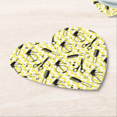 黄色い美容院用具パターン ペーパーコースター (アングル)