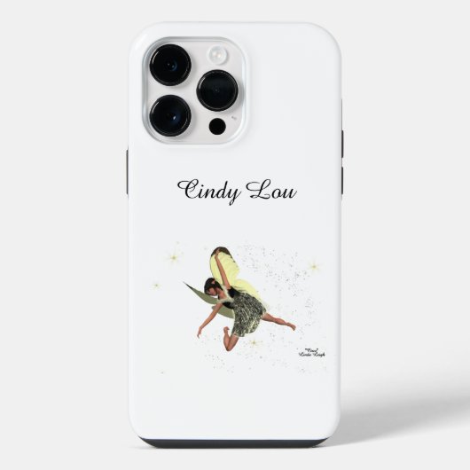 黄色い羽を持つ妖精の少女のiPhone/iPadケース iPhoneケース (裏面)