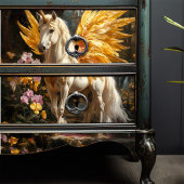 黄色い羽毛の妖精の馬のデカップクラフト 薄葉紙