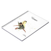 黄色い翼スパイラルノート付き女の子の妖精 ノートブック (左側)