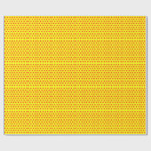 黄色い背景が付いている赤い水玉模様 ラッピングペーパー (フラット)