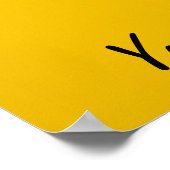 黄色い背景にオボエのポスター ポスター (角)