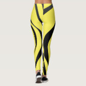 黄色い背景に透明な黒い緩和曲線 レギンス (裏面)