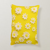 黄色い背景のデイジー アクセントクッション (裏面(縦))