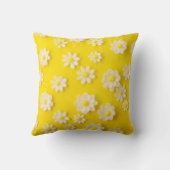 黄色い背景のデイジー クッション (裏面)