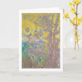 黄色い背景の木々，リドン カード (黄色い花)