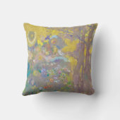 黄色い背景の木々,リドン クッション (裏面)